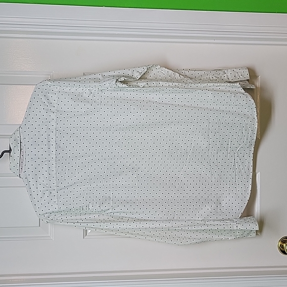 White with black polka dot men's button down shirt - Picture 2 of 2